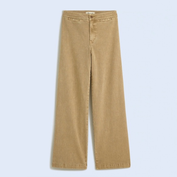 NWT Madewell Petite Curvy Emmett Wide Leg Crop Pant Garment Dyed Drill Khaki 24P - Picture 4 of 16